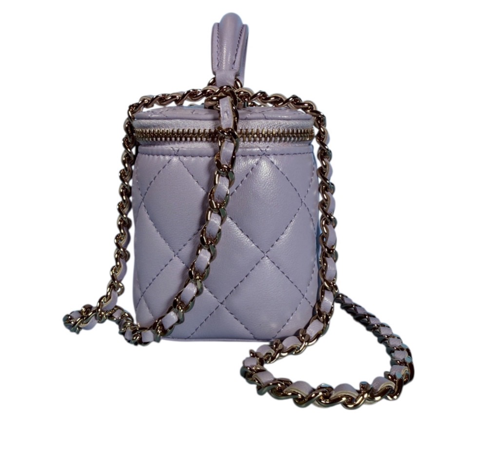 Chanel Mini Vanity Box Quilted Lambskin Lilac thumbnail 3
