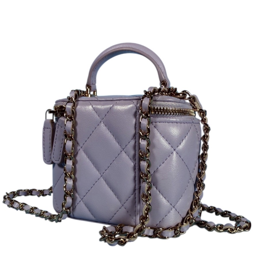 Chanel Mini Vanity Box Quilted Lambskin Lilac thumbnail 4