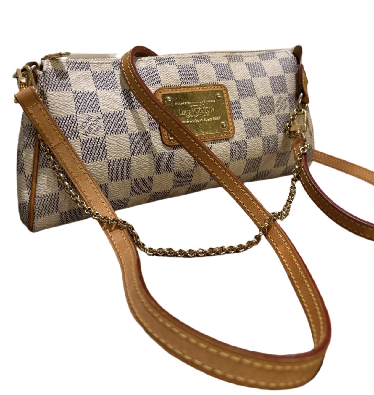 Authentic Louis Vuitton Damier Azur Eva Clutch thumbnail 2