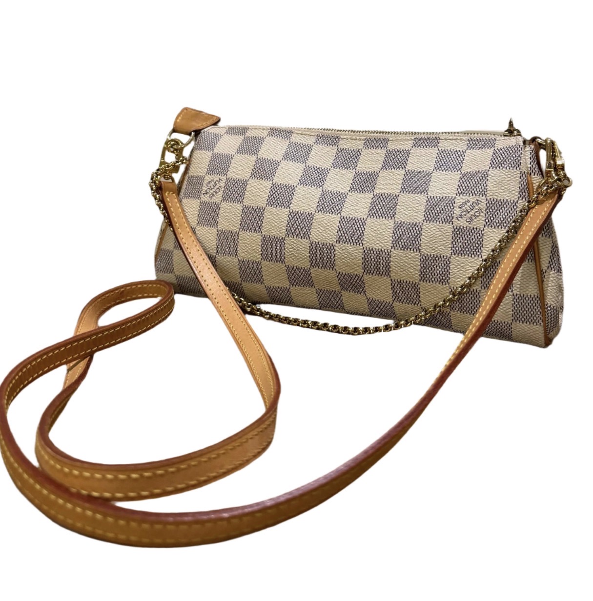 Authentic Louis Vuitton Damier Azur Eva Clutch thumbnail 4