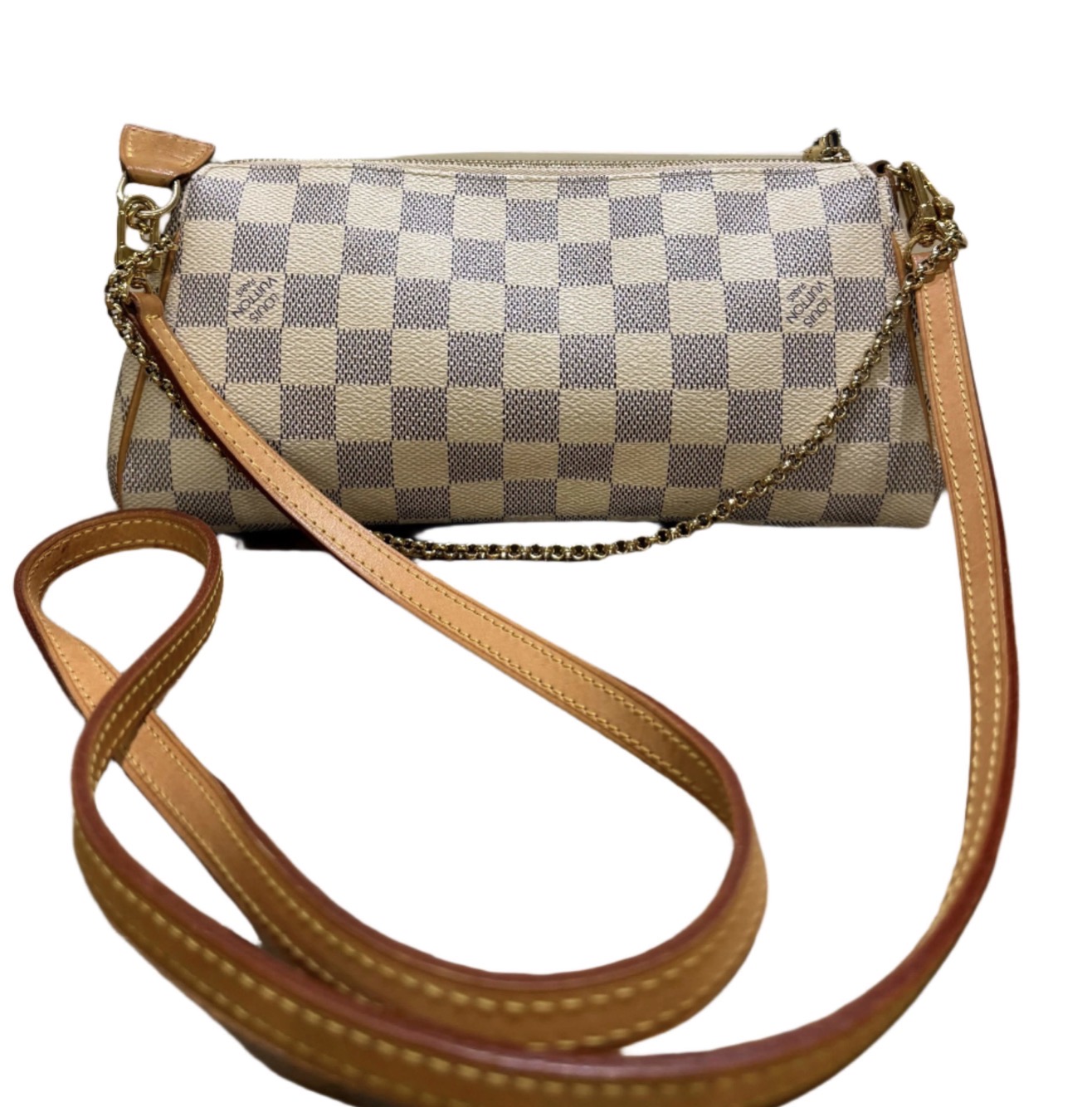 Authentic Louis Vuitton Damier Azur Eva Clutch thumbnail 5