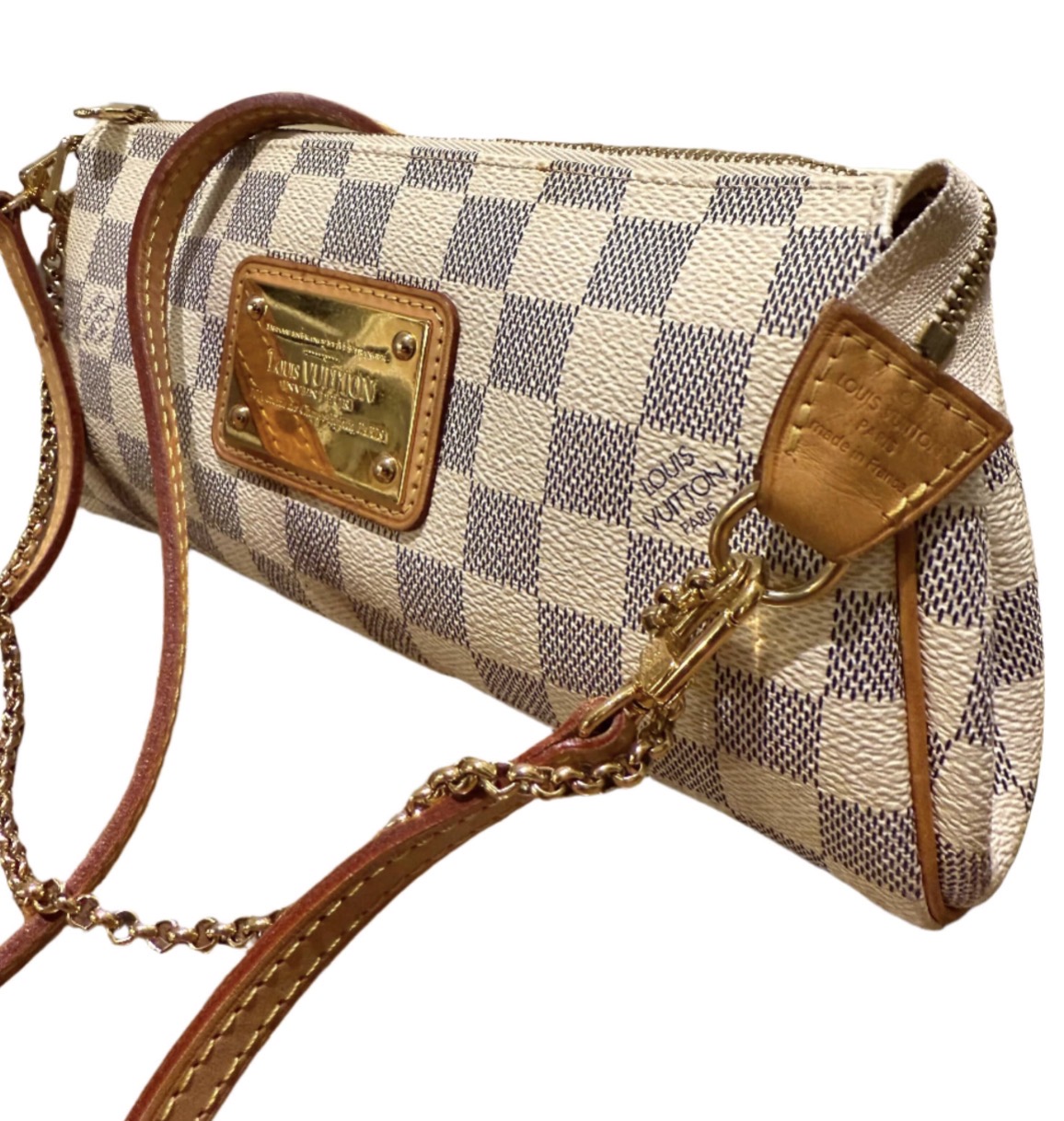 Authentic Louis Vuitton Damier Azur Eva Clutch thumbnail 6