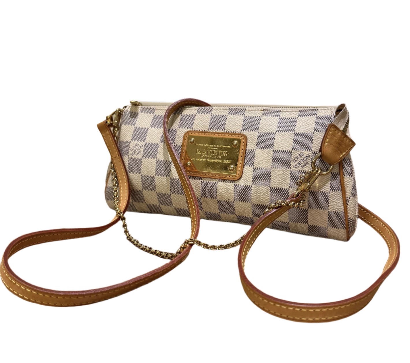 Authentic Louis Vuitton Damier Azur Eva Clutch thumbnail 7